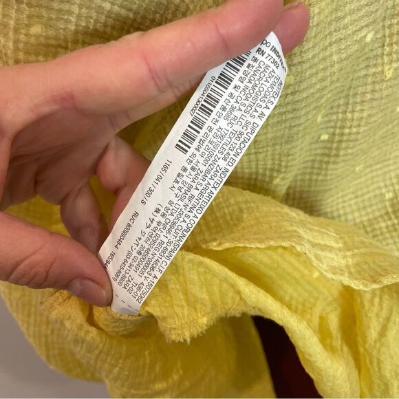 ZARA Yellow Polka Dot Relaxed Fit Summer Top S/M - Picture 7 of 12